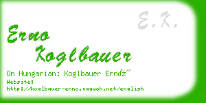 erno koglbauer business card